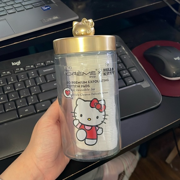 Hello Kitty Other - Hello Kitty Gold Jar - Cotton Pads